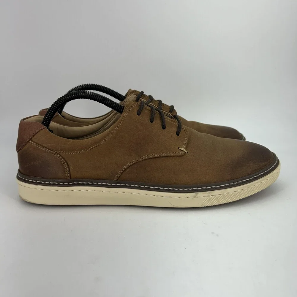 Johnston & Murphy Shoes Mens Size 9.5 Brown McGuffey Plain Toe Leather Casual